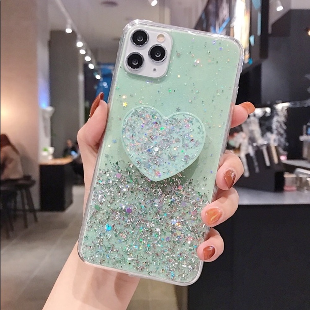 iPhone 11 Pro Max XR 7 8 Plus Glitter Case &Holder